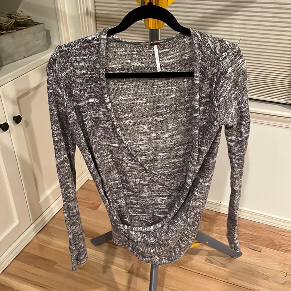 Xs grey free people wrap cardigan